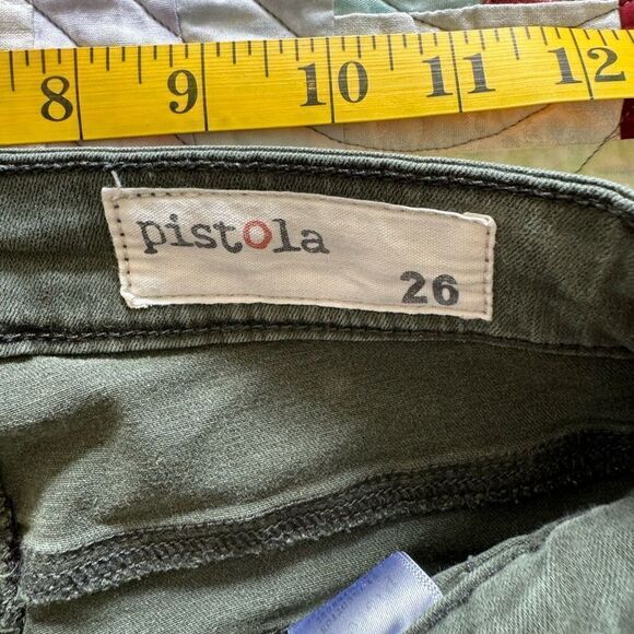 Pistola Utility High Waisted Ankle Pants Army Green Size 26 - Picture 4 of 6